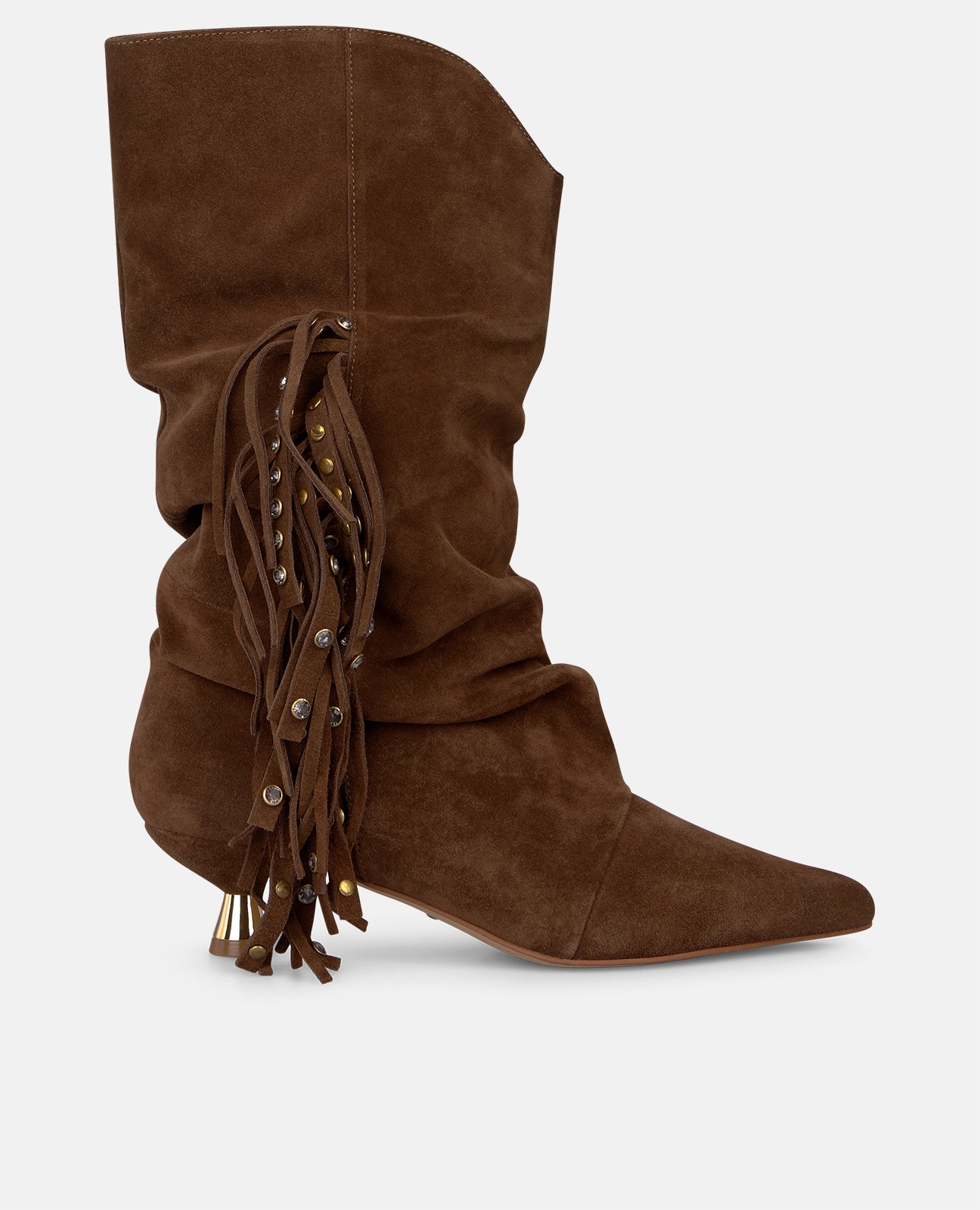 Botines básicos de mujer en ante con flecos - Alma en Pena - Camel Camel-1