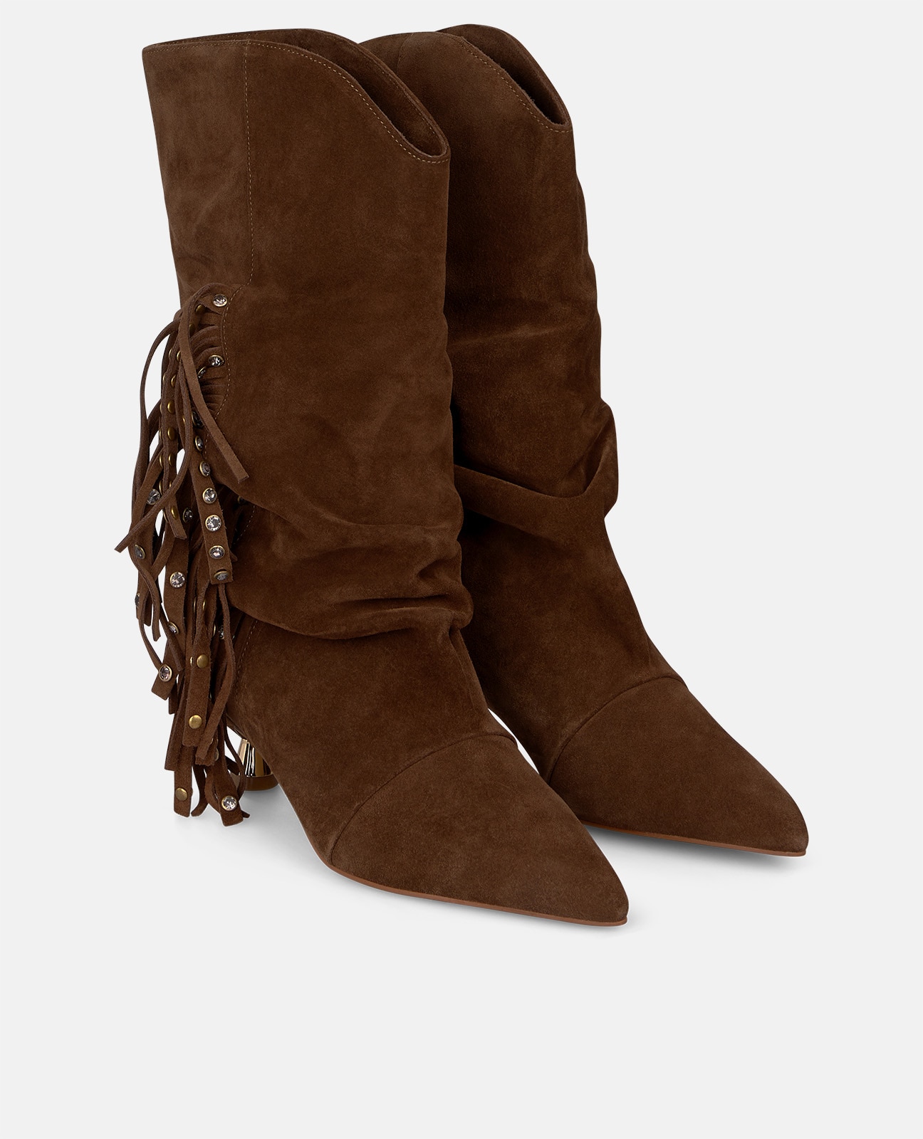 Botines básicos de mujer en ante con flecos - Alma en Pena - Camel Camel-3