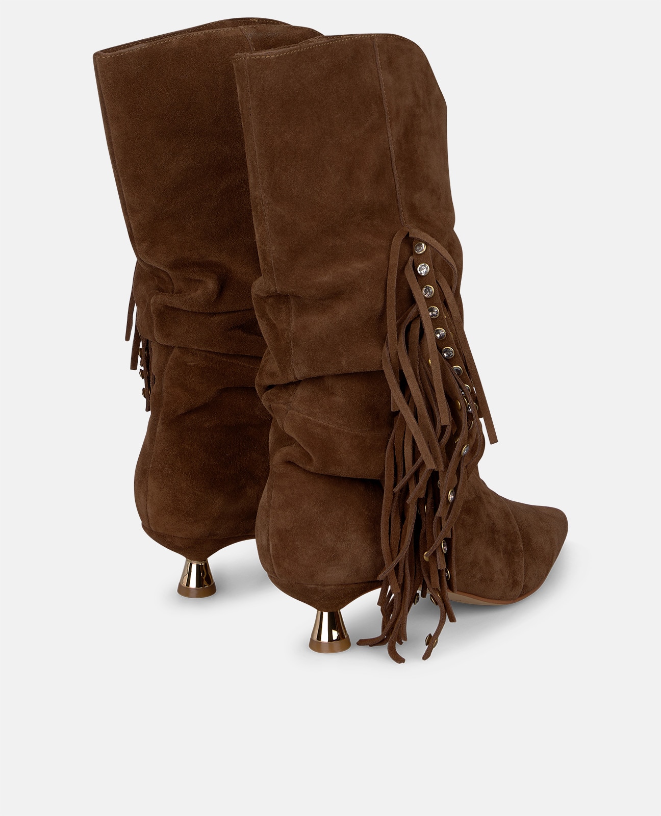 Botines básicos de mujer en ante con flecos - Alma en Pena - Camel Camel-2