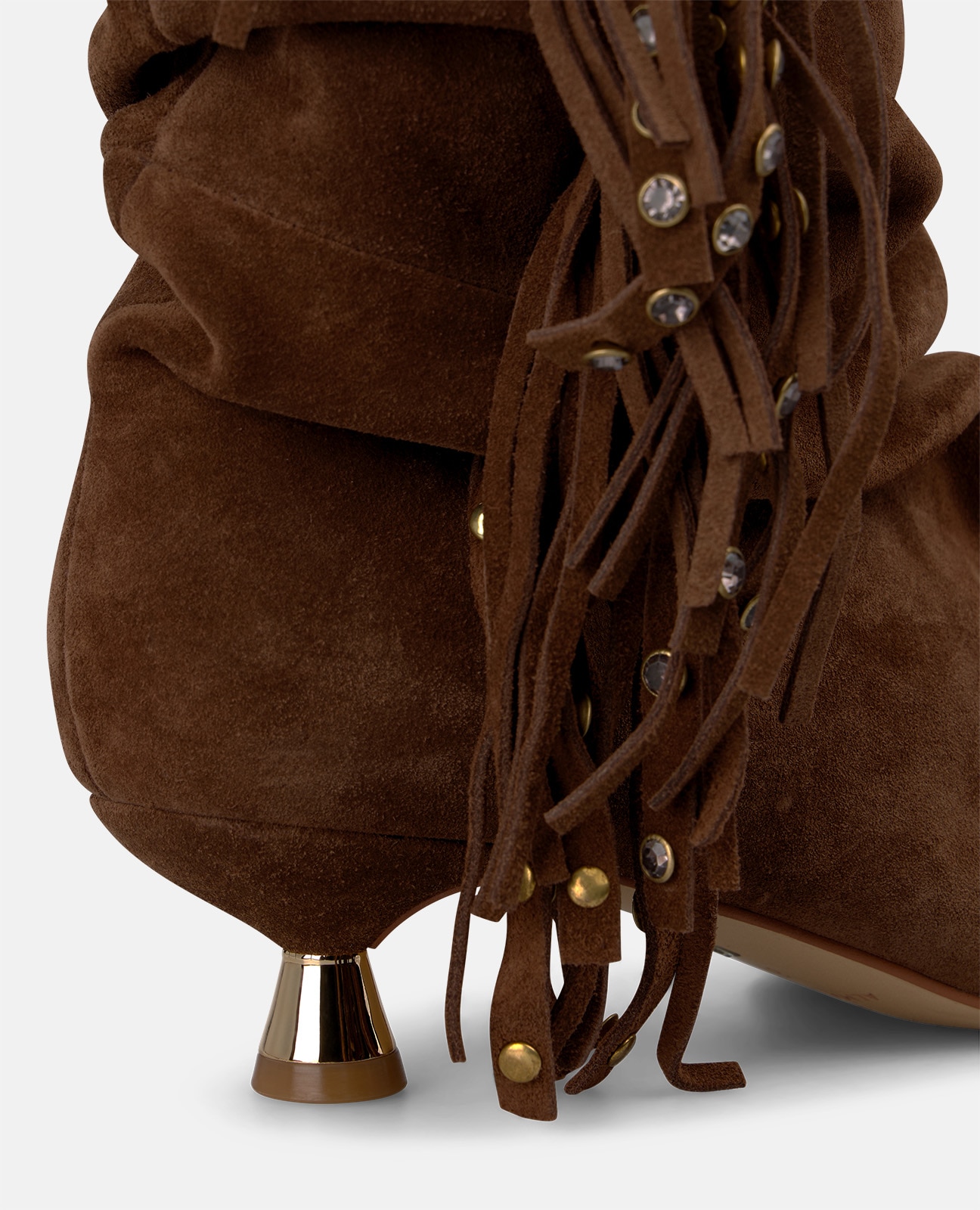 Botines básicos de mujer en ante con flecos - Alma en Pena - Camel Camel-4