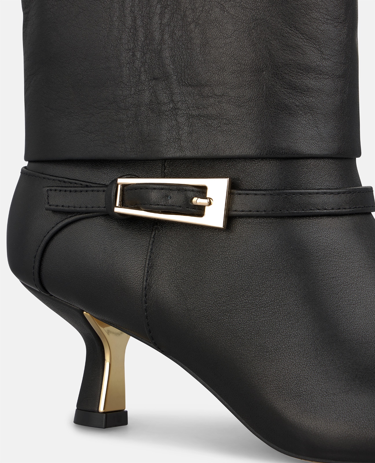 Botines básicos de mujer en napa con hebilla y tacón mini - Negro Negro-2