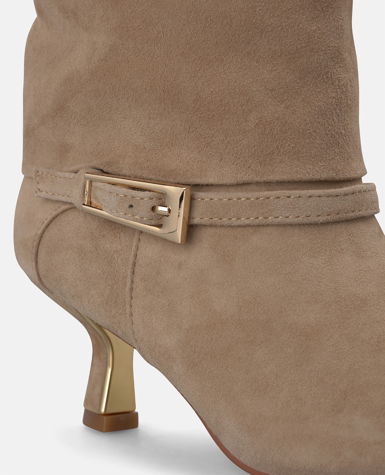Botines básicos de mujer en ante con hebilla y tacón mini - Arena Arena-3