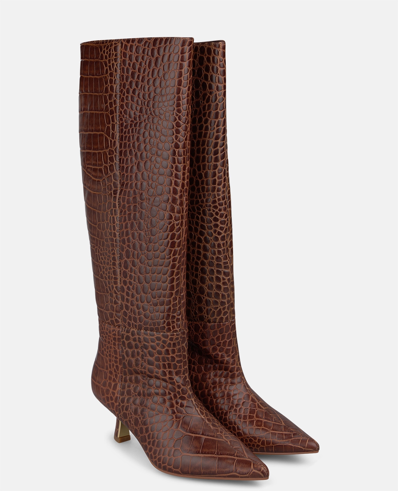 Botas básicas de mujer en piel animal print - Alma en Pena - Camel Camel-2