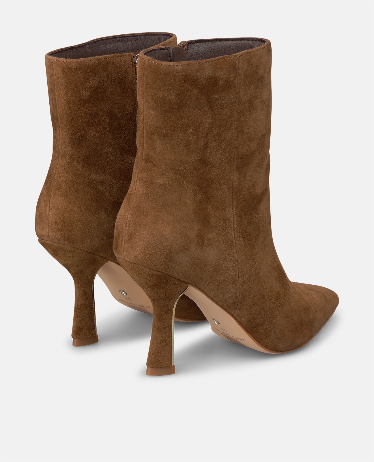 Botines básicos de mujer en ante con cierre de cremallera - Alma en Pena - Camel Camel-3