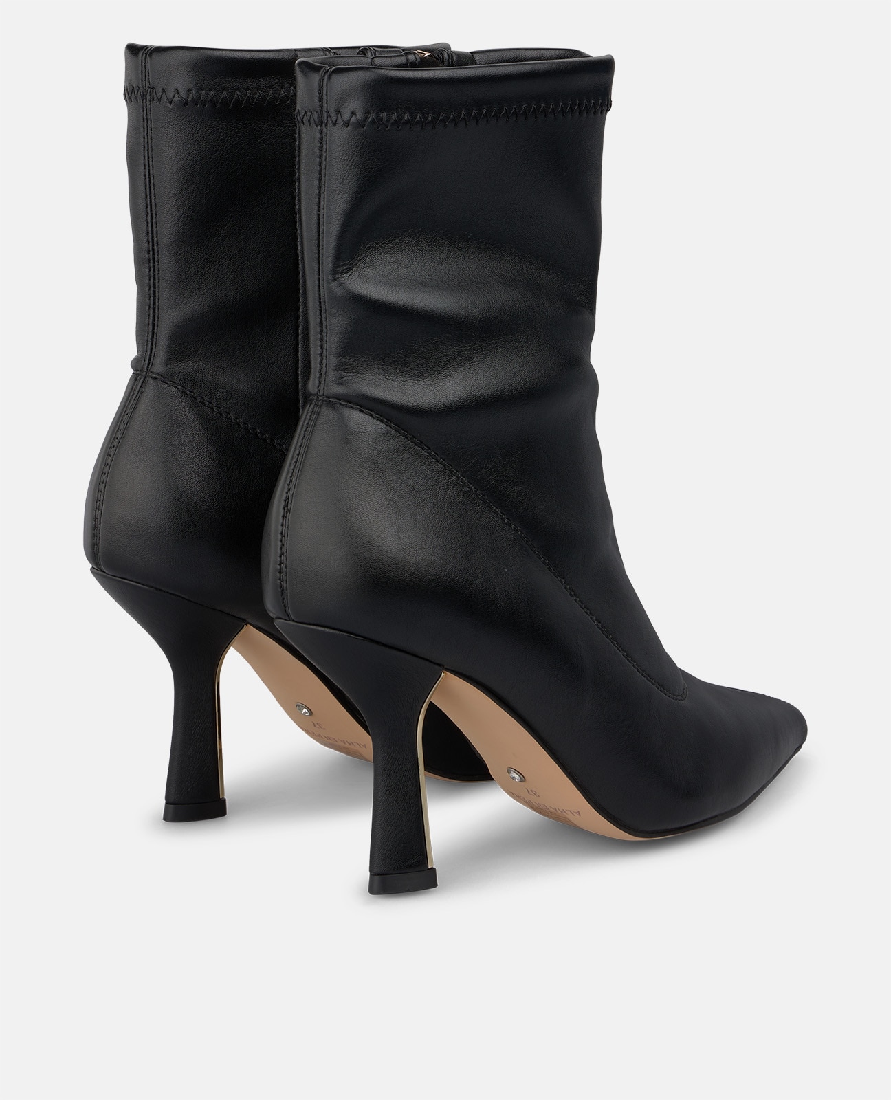 Botines básicos de mujer con cierre de cremallera y tacón mini - Negro Negro-3