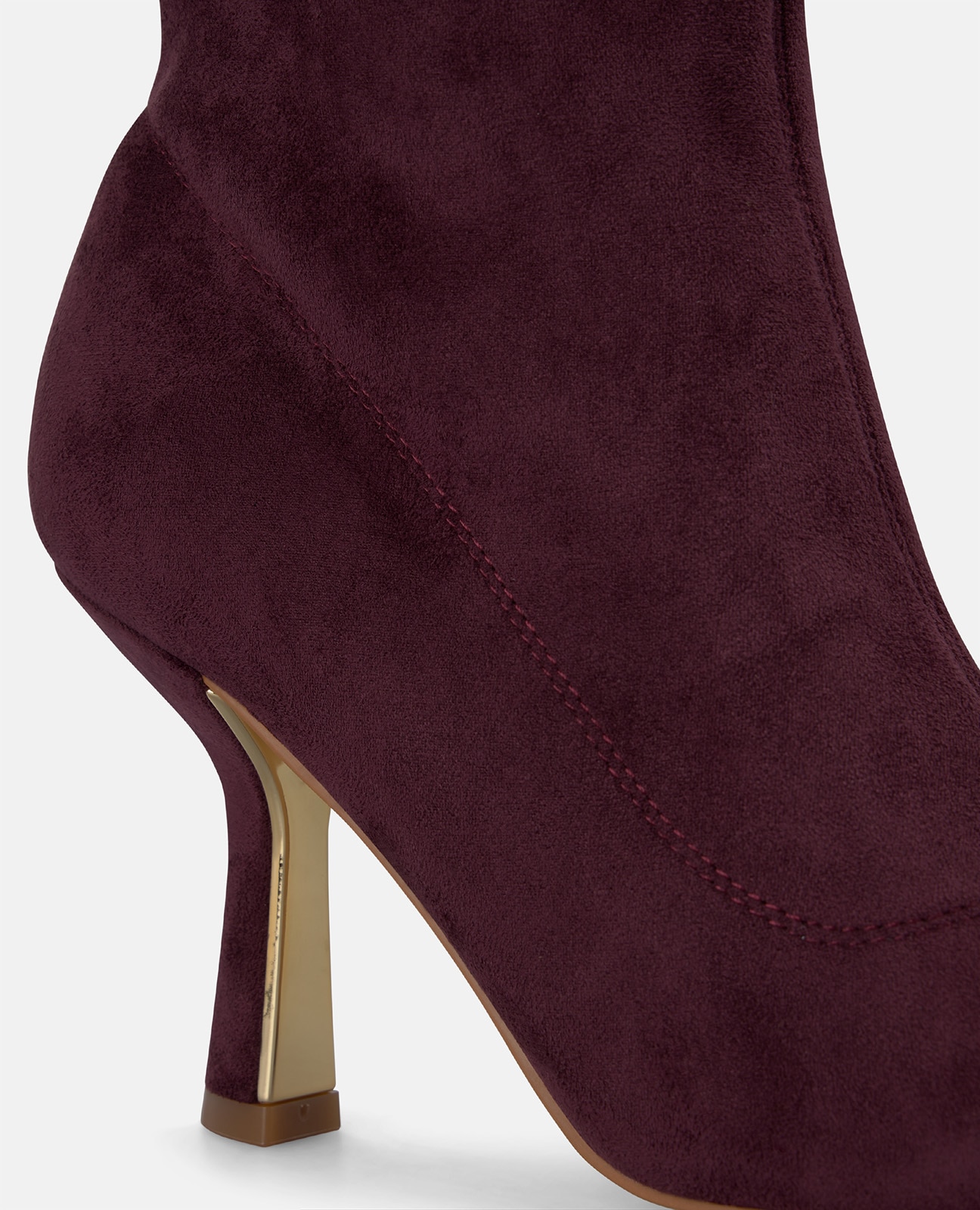 Botines básicos de mujer con cierre de cremallera y tacón mini - Burdeos Burdeos-2