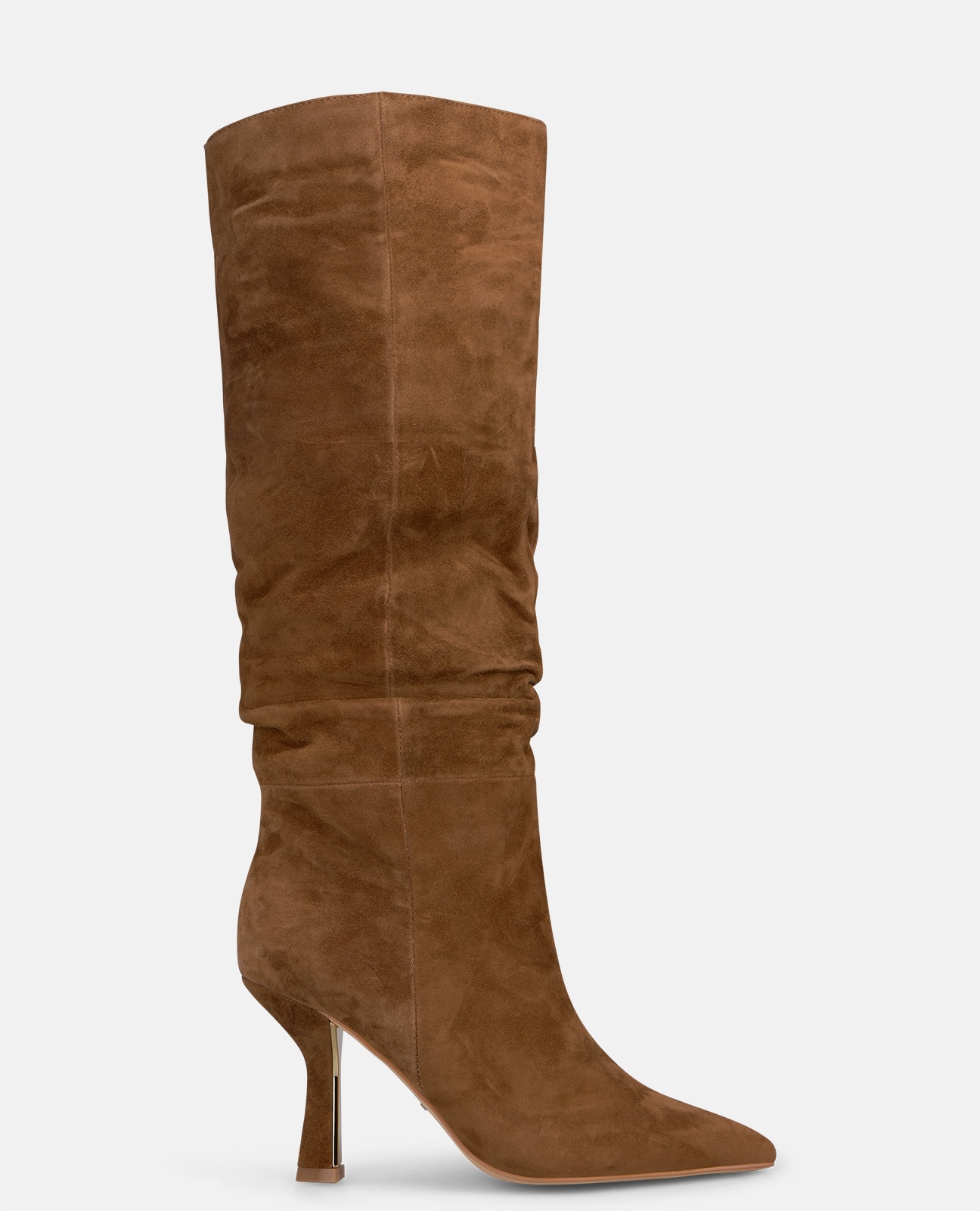 Botas básicas de mujer en ante con efecto fruncido - Camel Camel-1