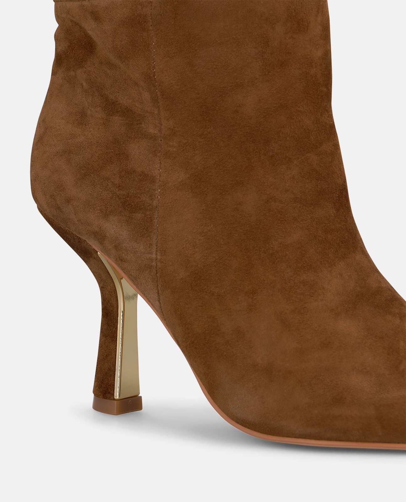 Botas básicas de mujer en ante con efecto fruncido - Camel Camel-4