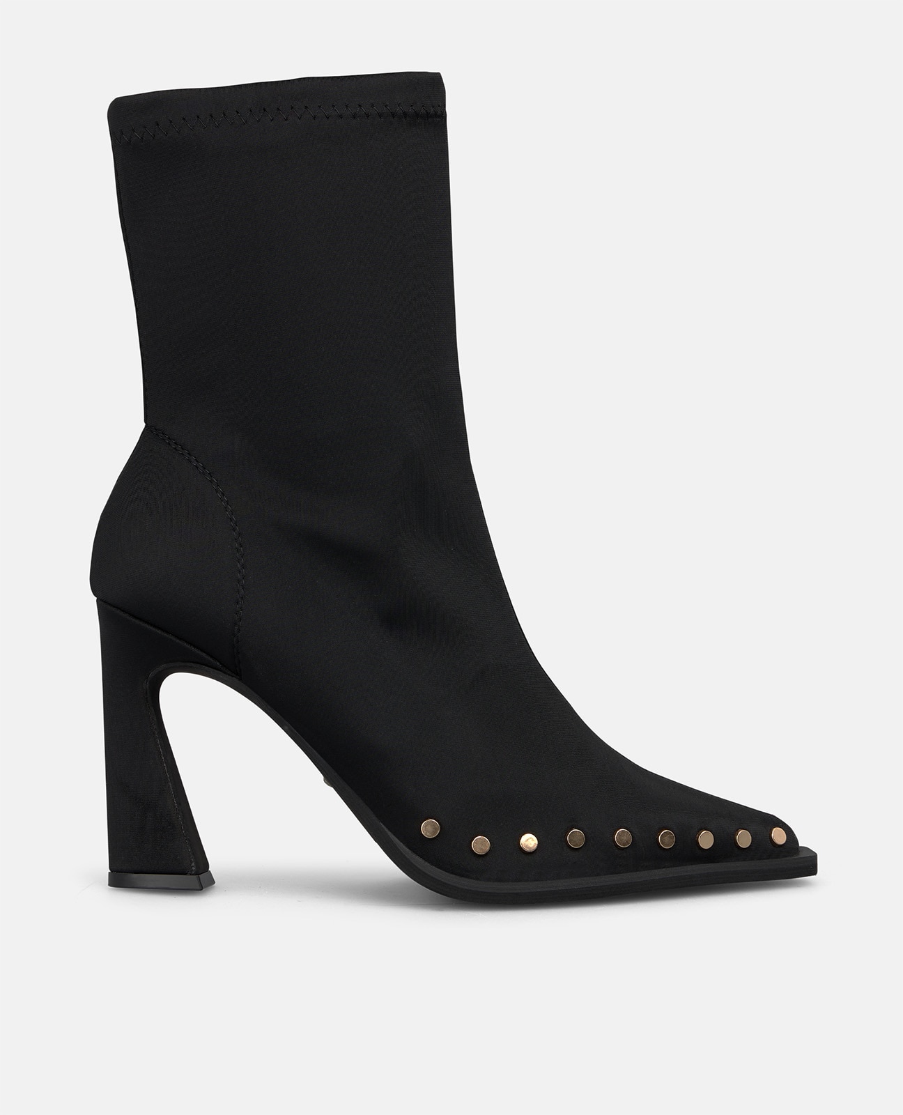 Botines básicos de mujer en lycra con cierre de cremallera - Negro Negro-1