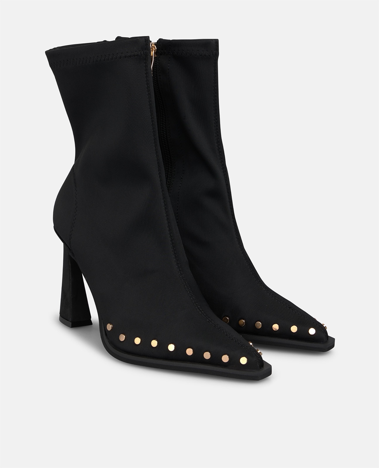 Botines básicos de mujer en lycra con cierre de cremallera - Negro Negro-3