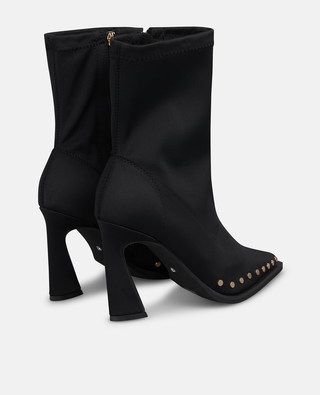 Botines básicos de mujer en lycra con cierre de cremallera - Negro Negro-2