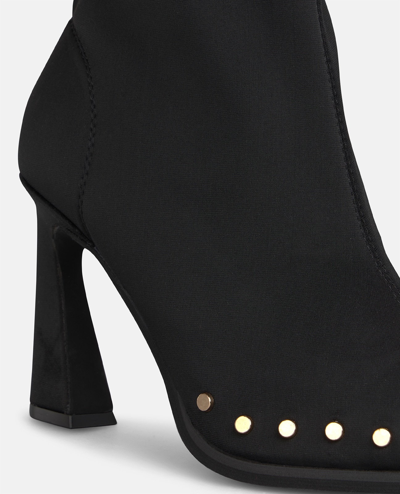 Botines básicos de mujer en lycra con cierre de cremallera - Negro Negro-4