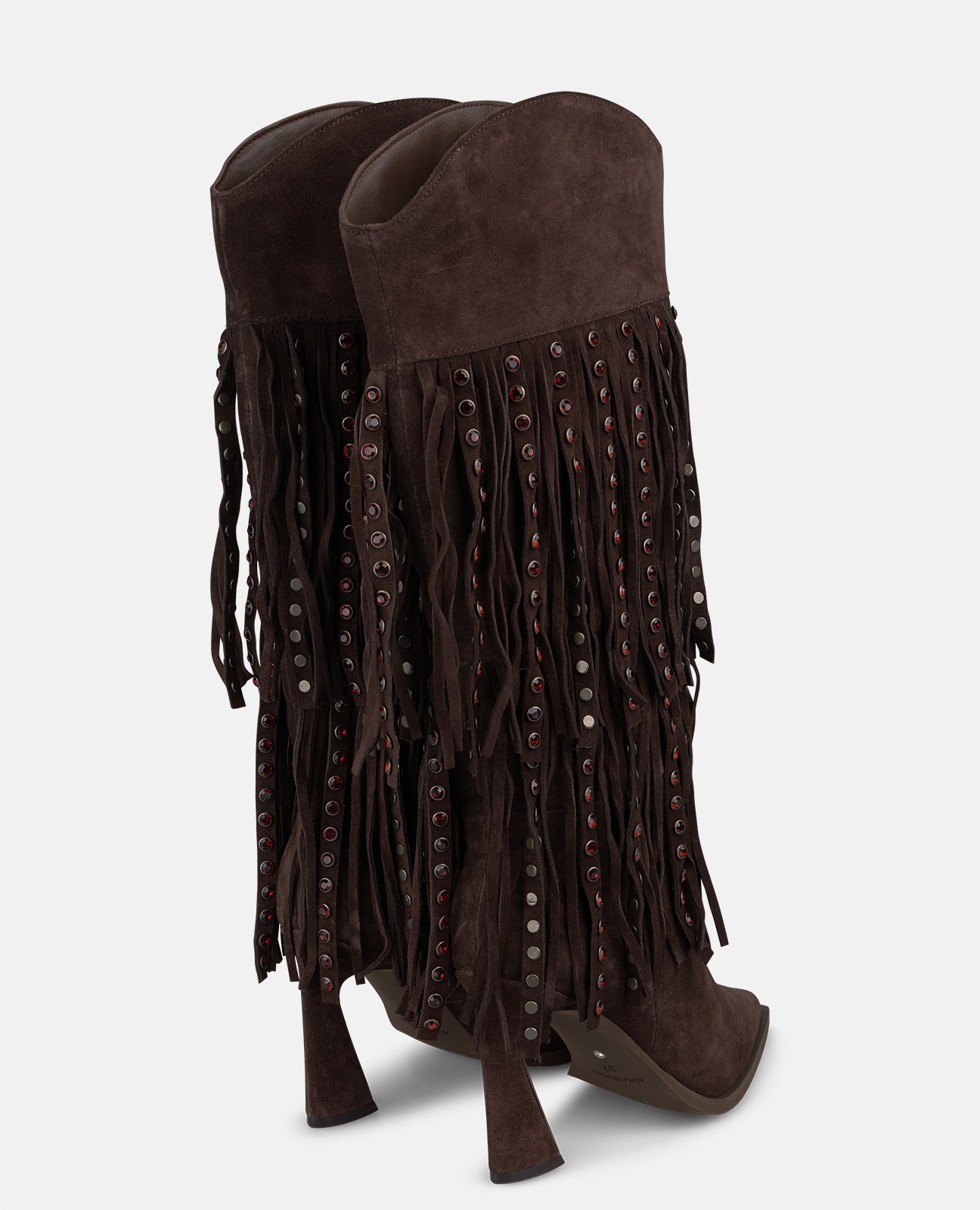 Botas cowboy de mujer en ante con flecos - Alma en Pena - Marrón Marrón-3