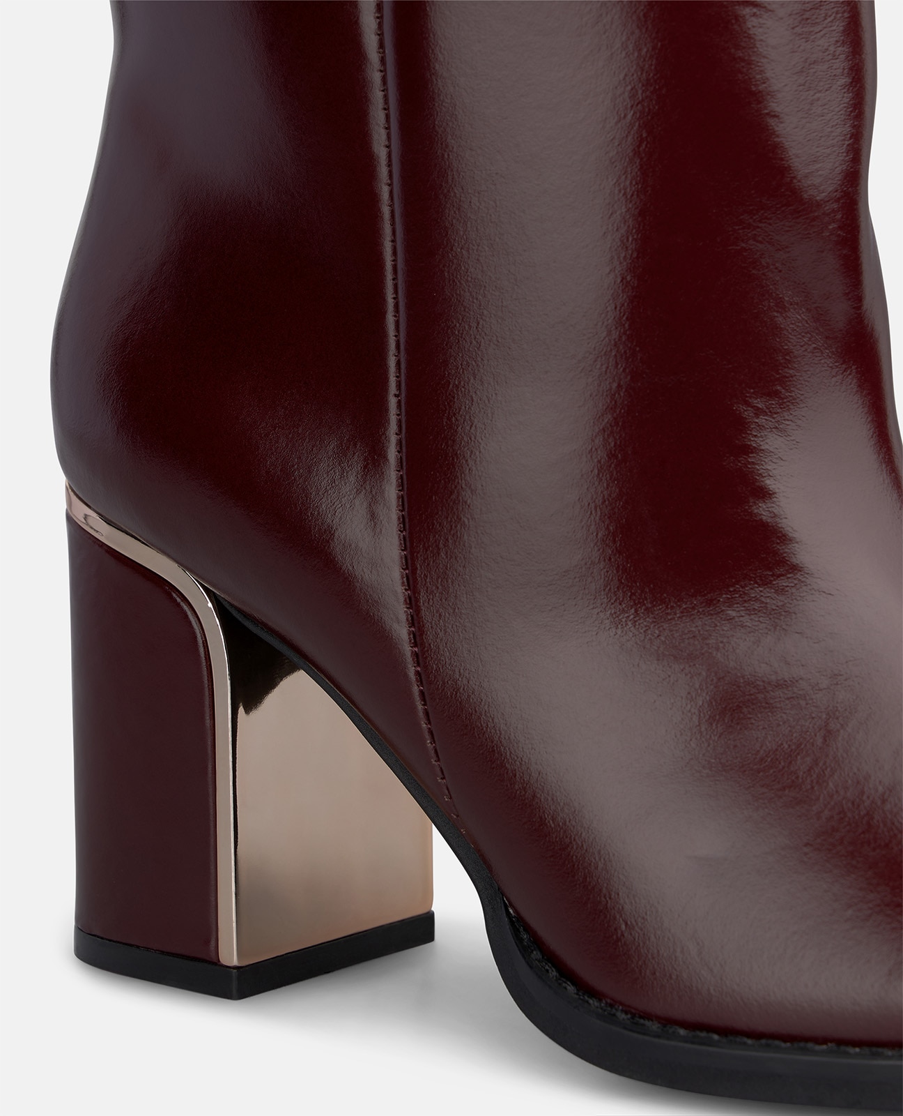 Botas básicas de mujer en napa con tacón ancho - Alma en Pena - Burdeos Burdeos-4