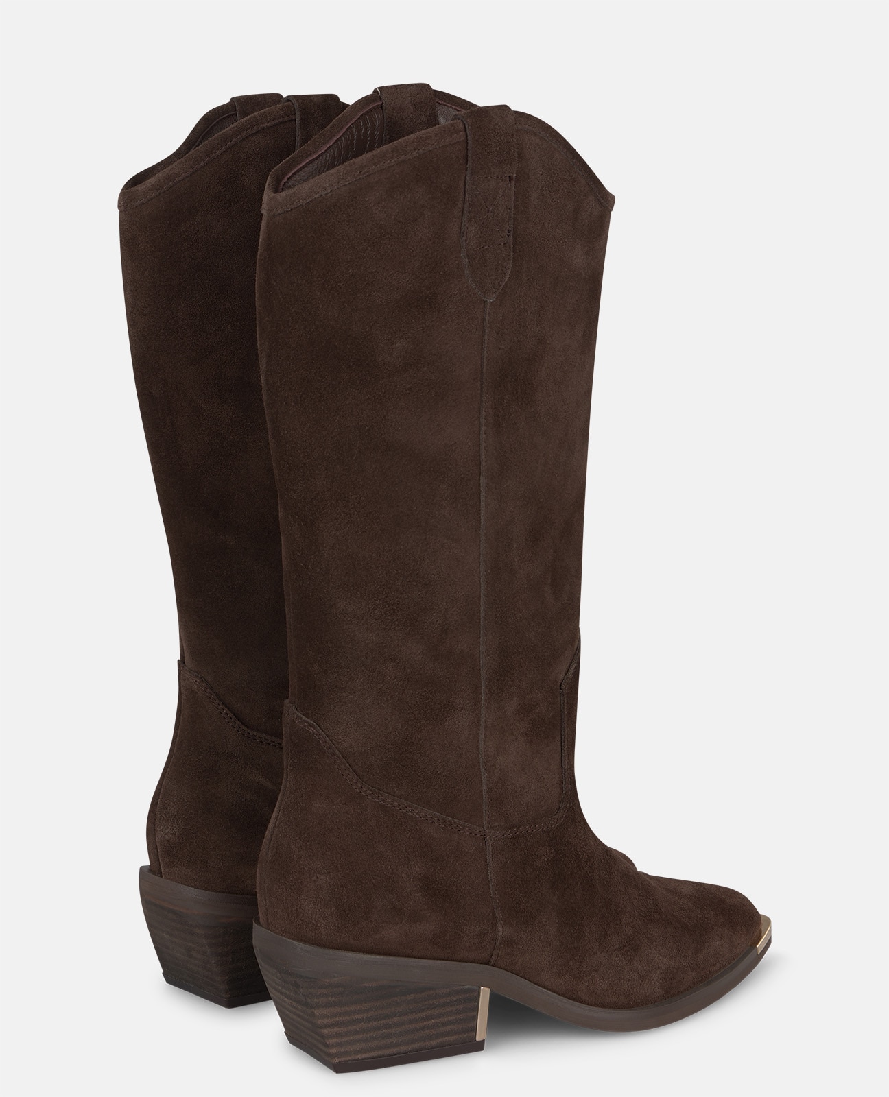 Botas cowboy de mujer en ante con tacón cuadrado - Alma en Pena - Marrón Marrón-2