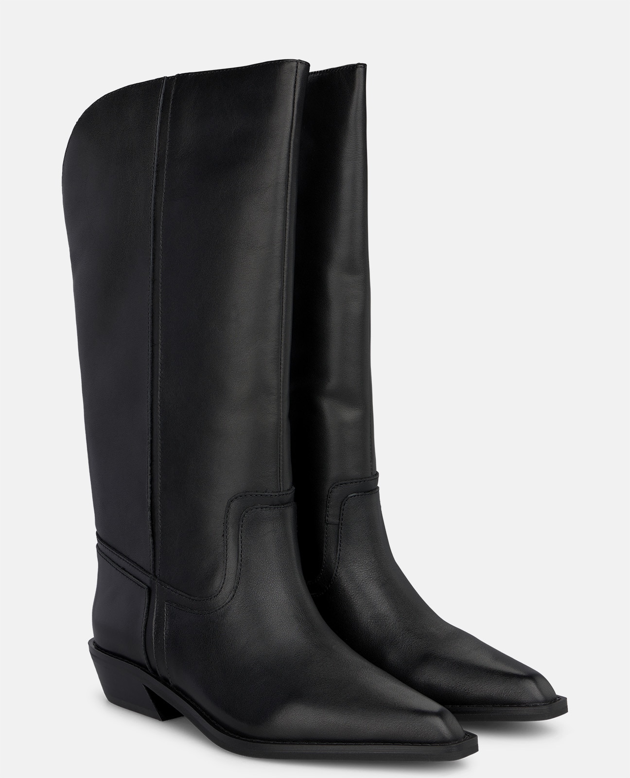 Botas básicas de mujer en napa con acabado asimétrico - Negro Negro-3