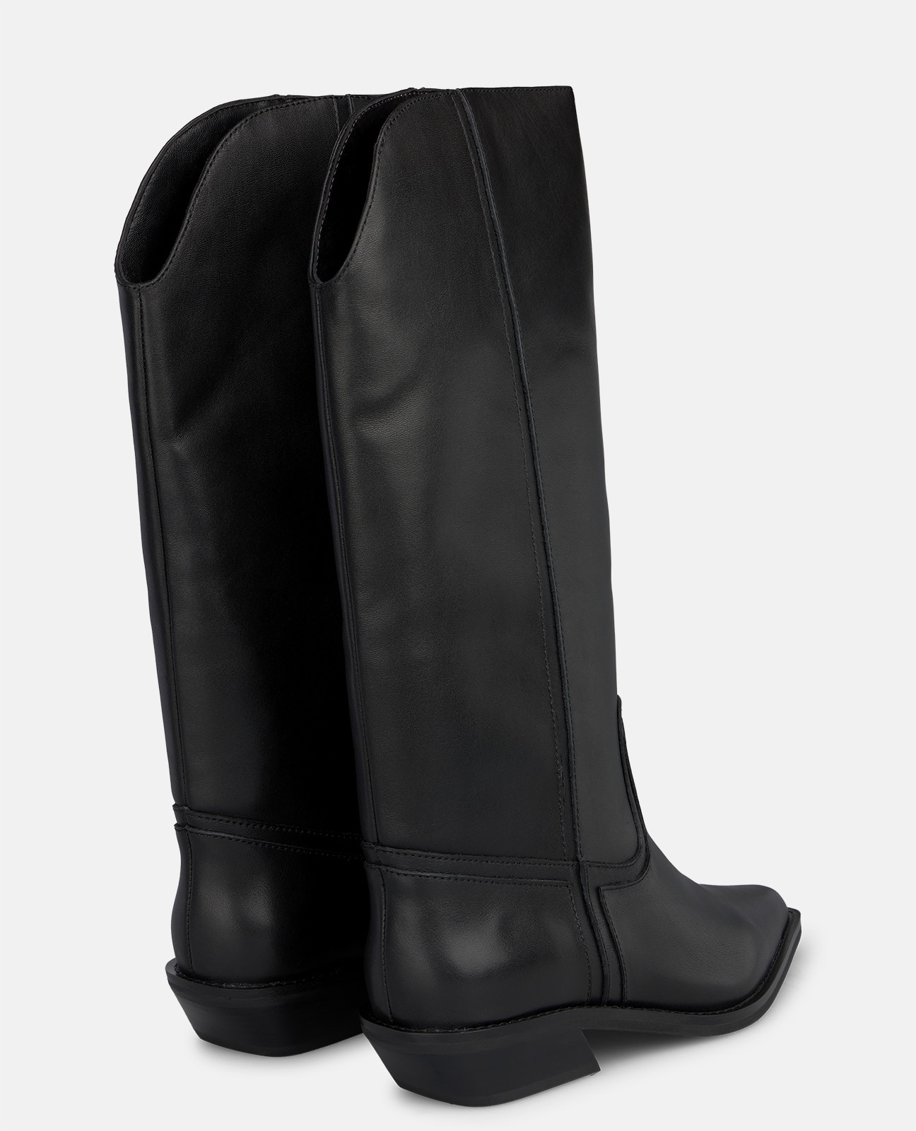 Botas básicas de mujer en napa con acabado asimétrico - Negro Negro-2