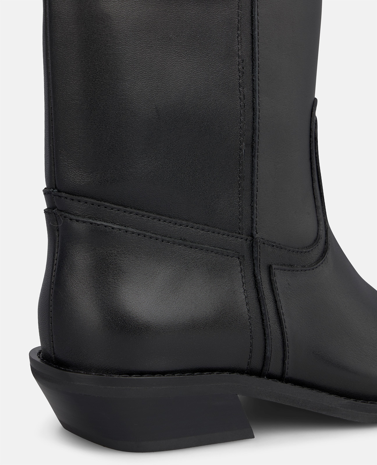 Botas básicas de mujer en napa con acabado asimétrico - Negro Negro-4