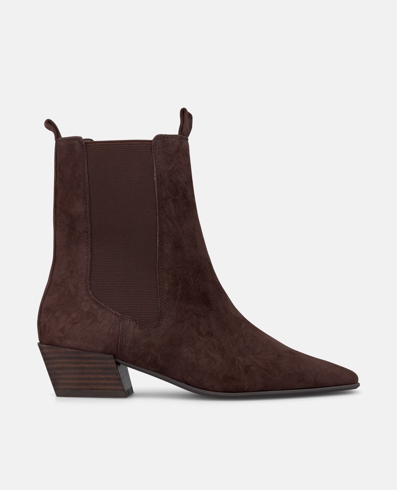 Botines Chelsea de mujer en ante con puntera cuadrada - Marrón Marrón-1