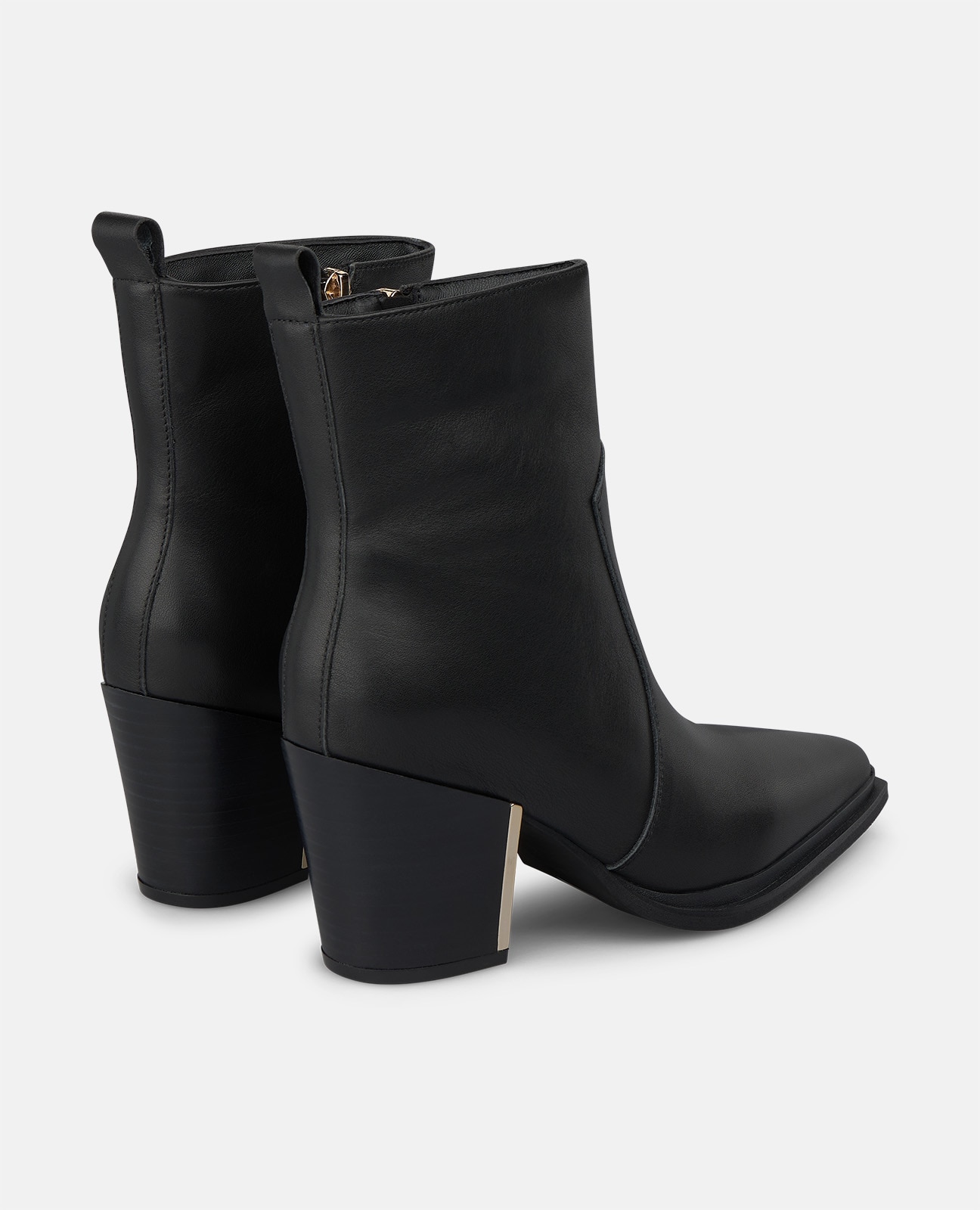 Botines básicos de mujer en napa con cierre de cremallera - Alma en Pena - Negro Negro-2