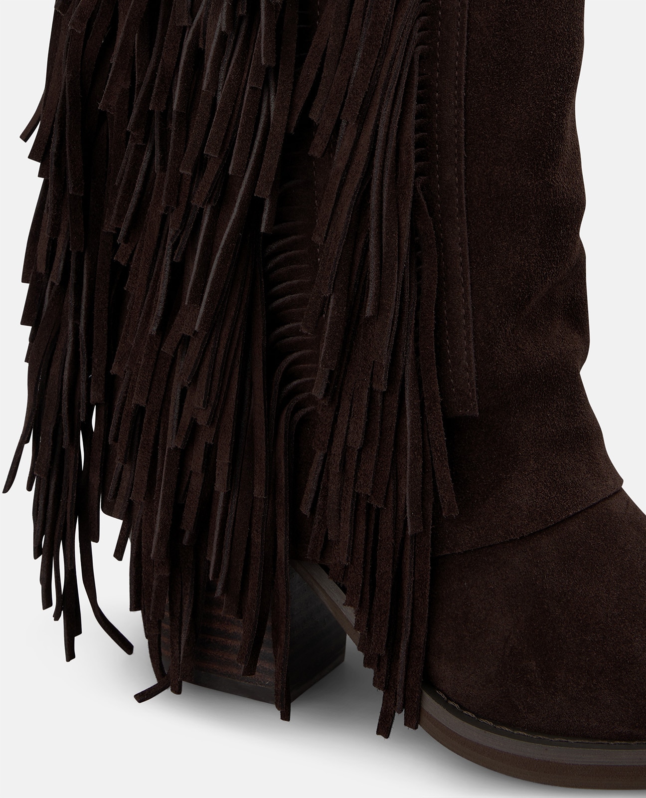 Botas cowboy de mujer en ante con flecos - Alma en Pena - Marrón Marrón-4