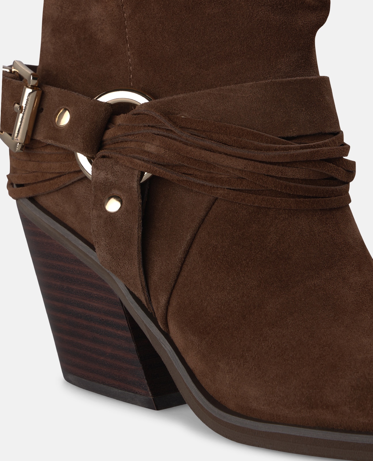 Botas básicas de mujer en ante con detalle estribo - Alma en Pena - Camel Camel-4
