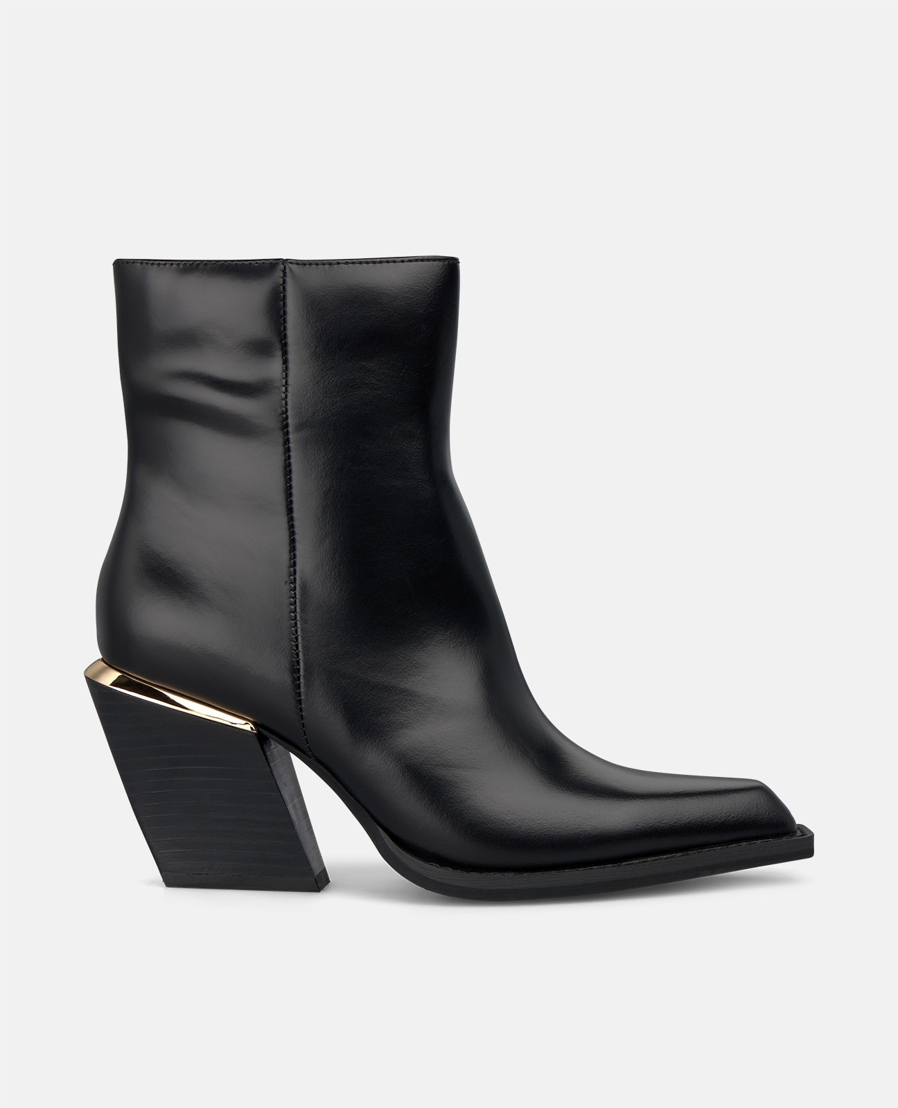 Botines básicos de mujer en napa con cierre de cremallera - Negro Negro-1