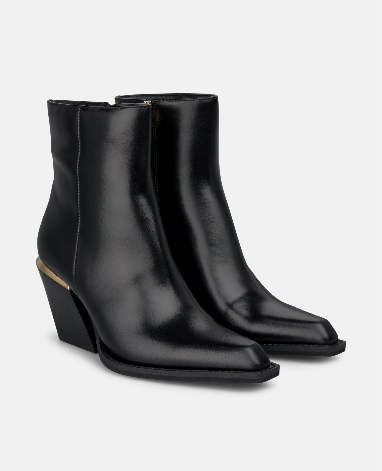 Botines básicos de mujer en napa con cierre de cremallera - Negro Negro-3