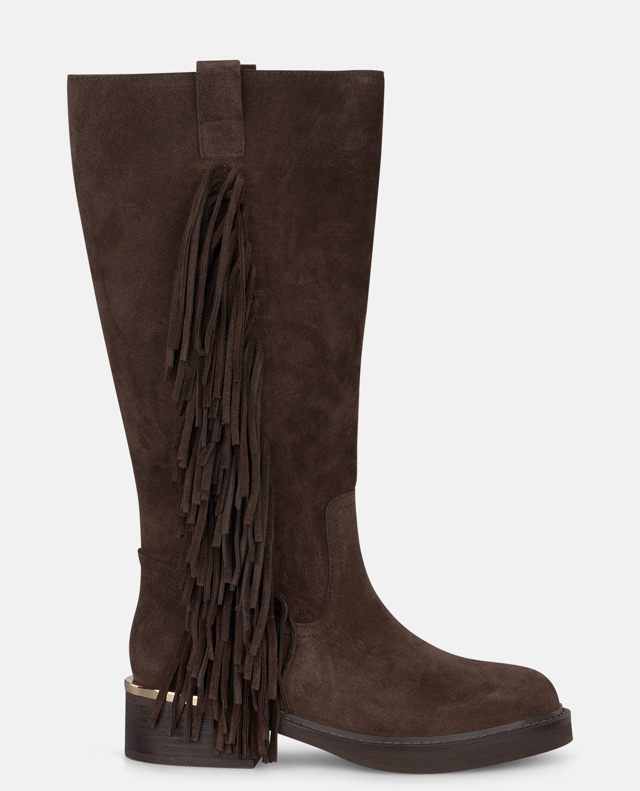 Botas básicas de mujer en piel con flecos - Alma en Pena - Marrón Marrón-1