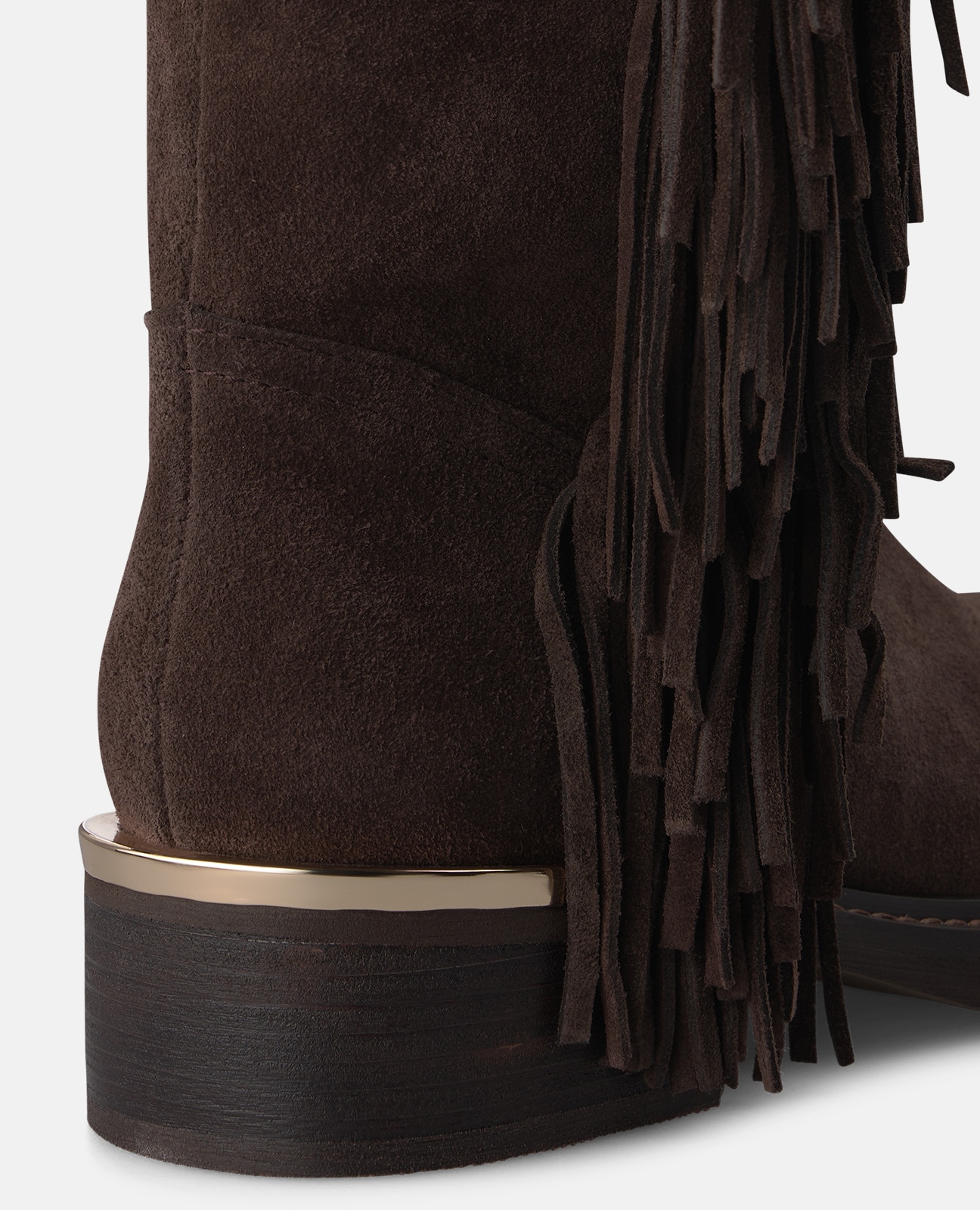 Botas básicas de mujer en piel con flecos - Alma en Pena - Marrón Marrón-3