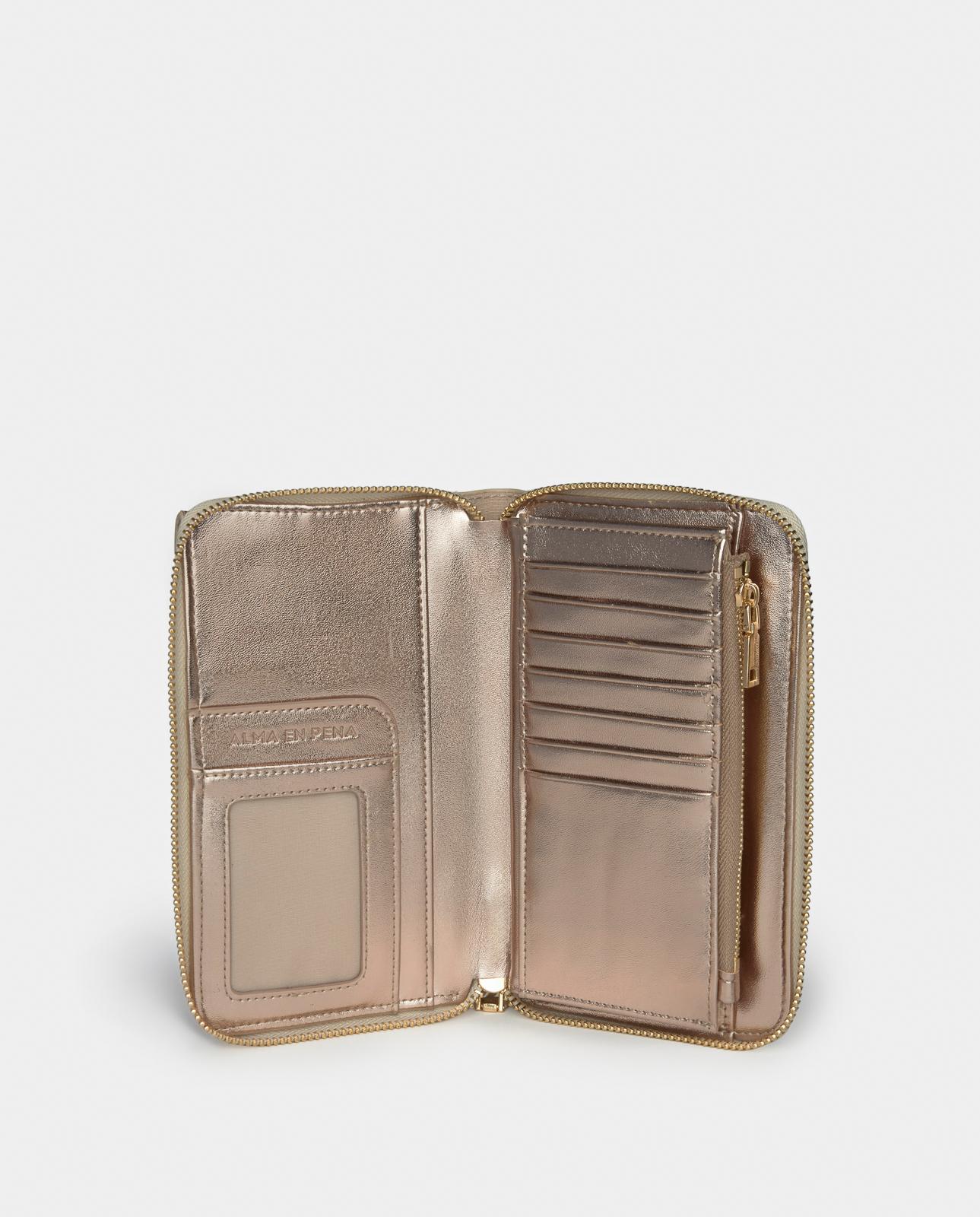 Bolso pequeño de mujer de piel con tachuelas y flecos - Alma en Pena - Marrón claro Marrón claro-2