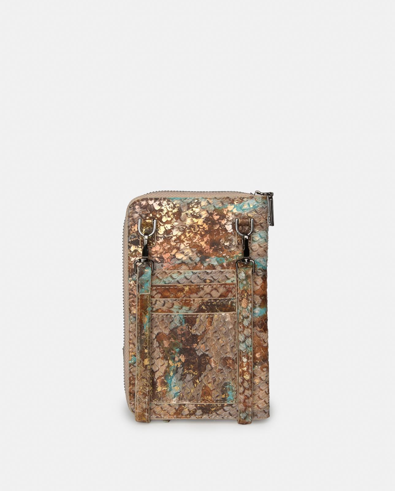 Bolso pequeño de mujer de piel con tachuelas y flecos - Alma en Pena - Marrón oscuro Marrón oscuro-3