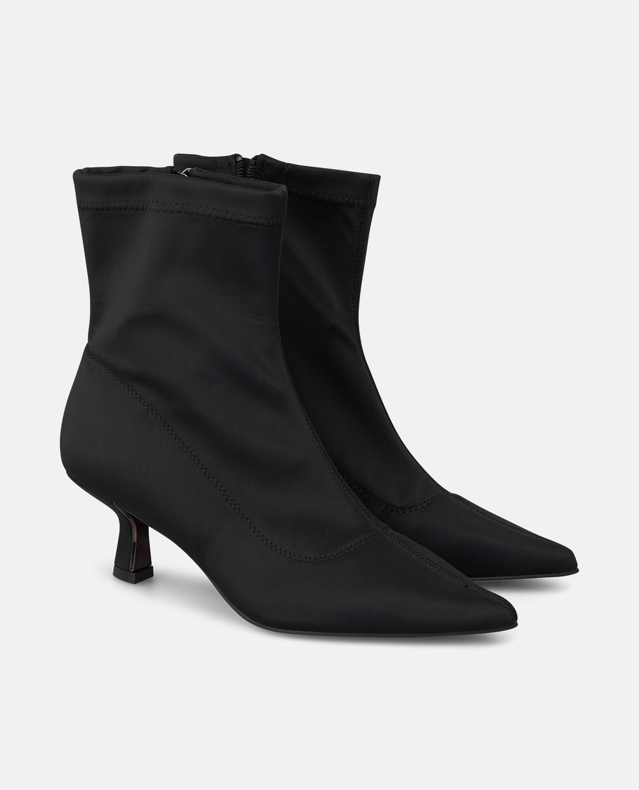 Botines básicos de mujer con cierre de cremallera y tacón mini - Alma en Pena - Negro Negro-3
