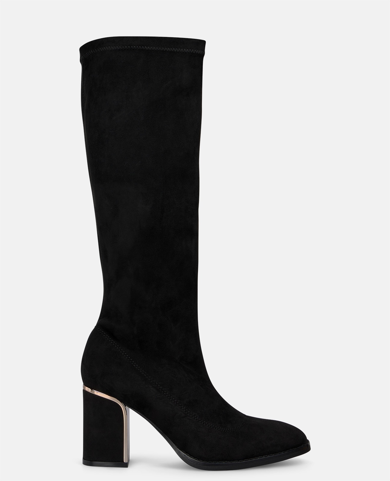 Botas básicas de mujer con cierre cremallera y puntera redonda - Negro Negro-1