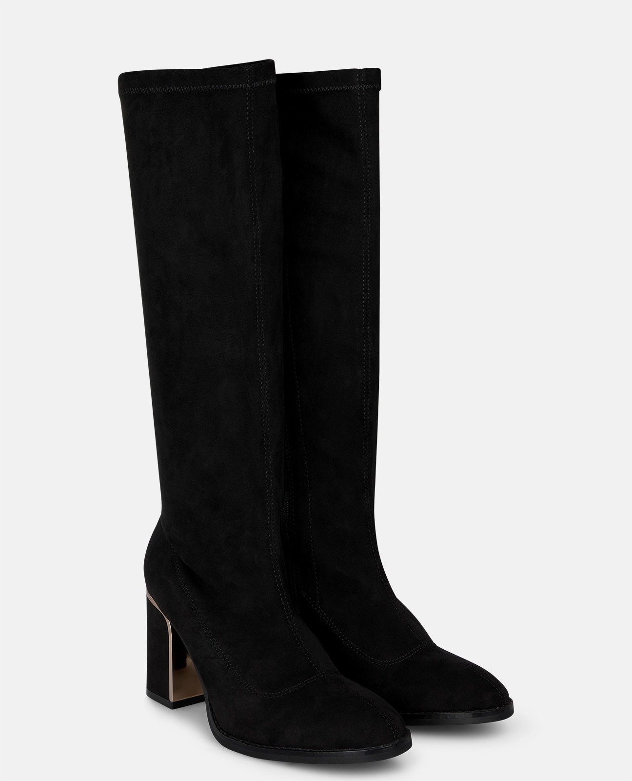 Botas básicas de mujer con cierre cremallera y puntera redonda - Negro Negro-2