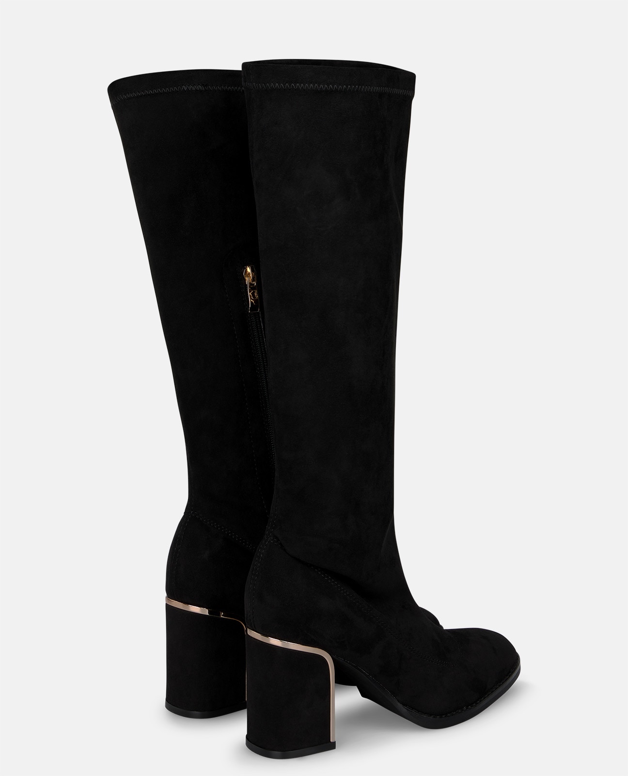 Botas básicas de mujer con cierre cremallera y puntera redonda - Negro Negro-3
