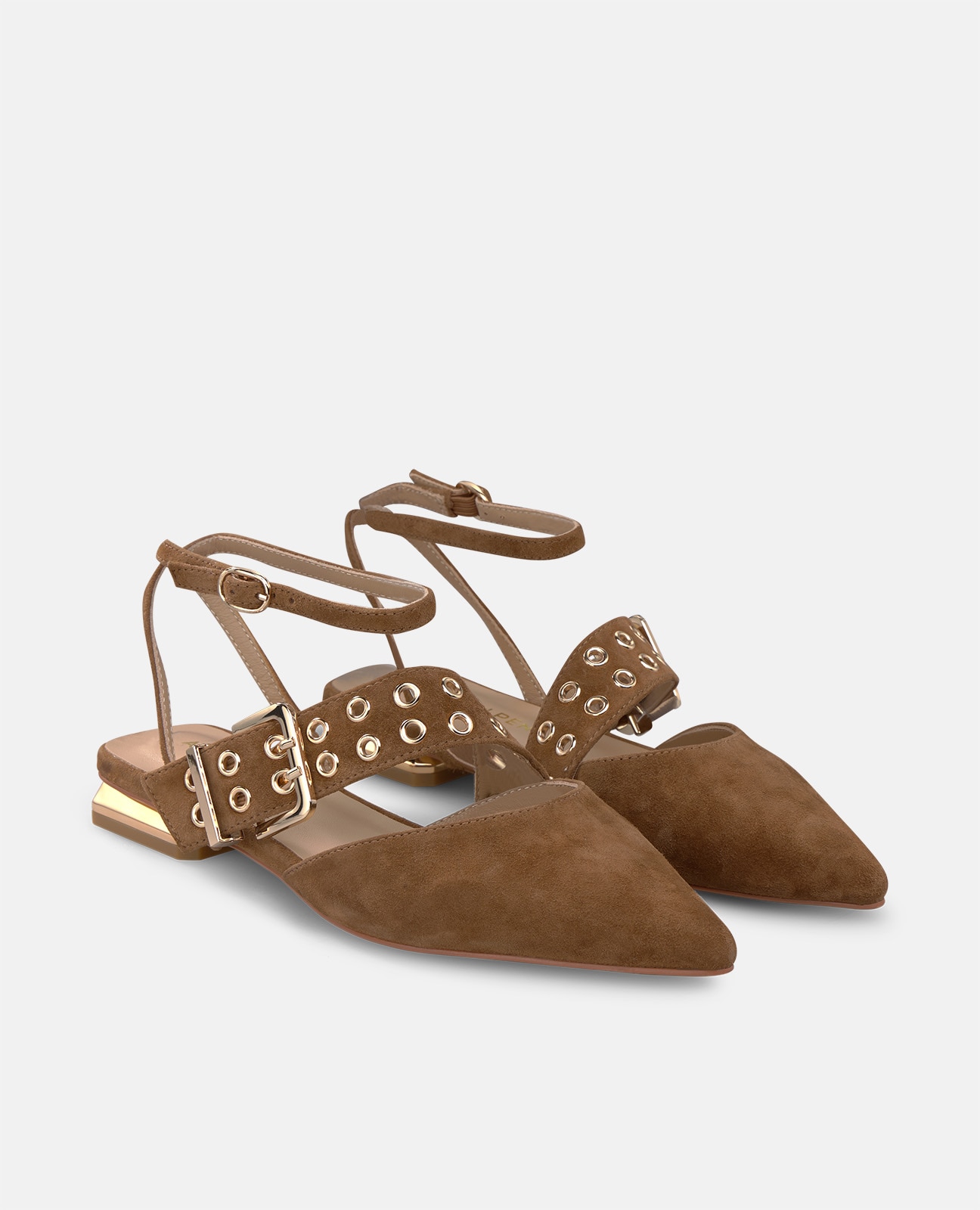Mule plano de mujer en ante con pulsera - Camel Camel-3