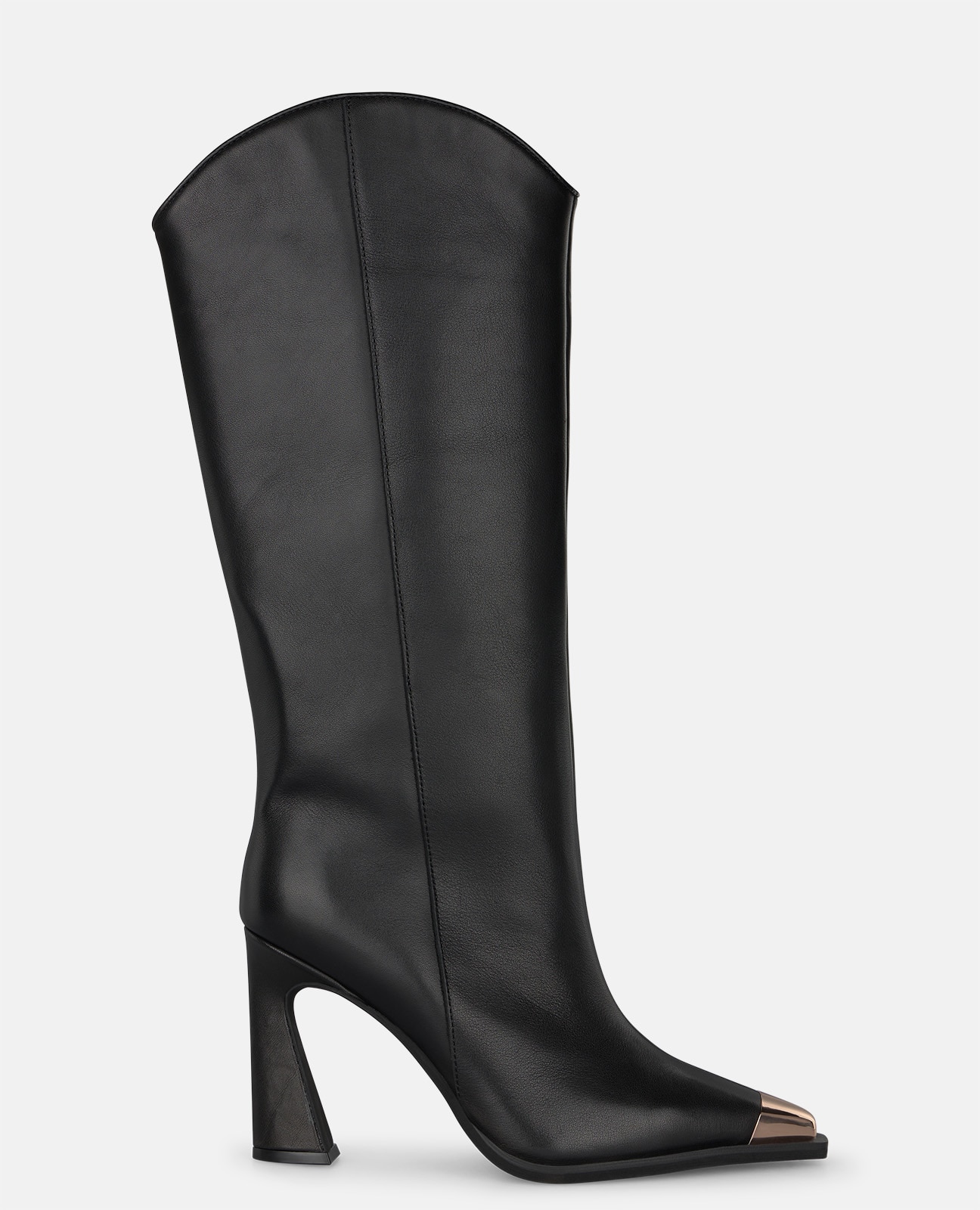 Botas básicas de mujer en napa con puntera metalizada - Alma en Pena - Negro Negro-1