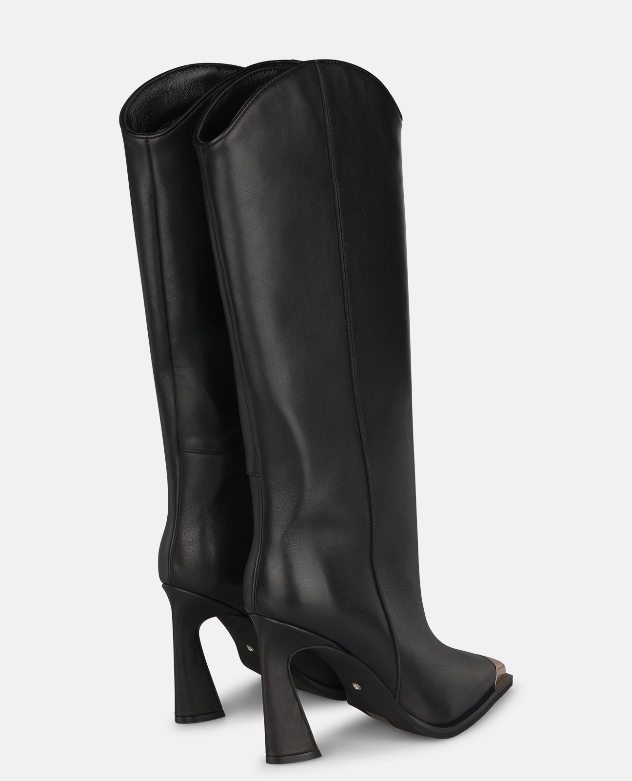 Botas básicas de mujer en napa con puntera metalizada - Alma en Pena - Negro Negro-3