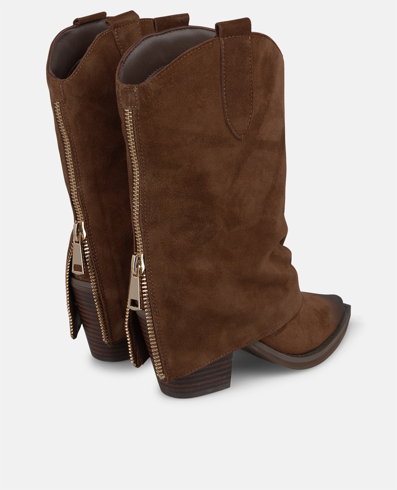 Botines cowboy de mujer en ante con cremallera trasera - Alma en Pena - Camel Camel-3