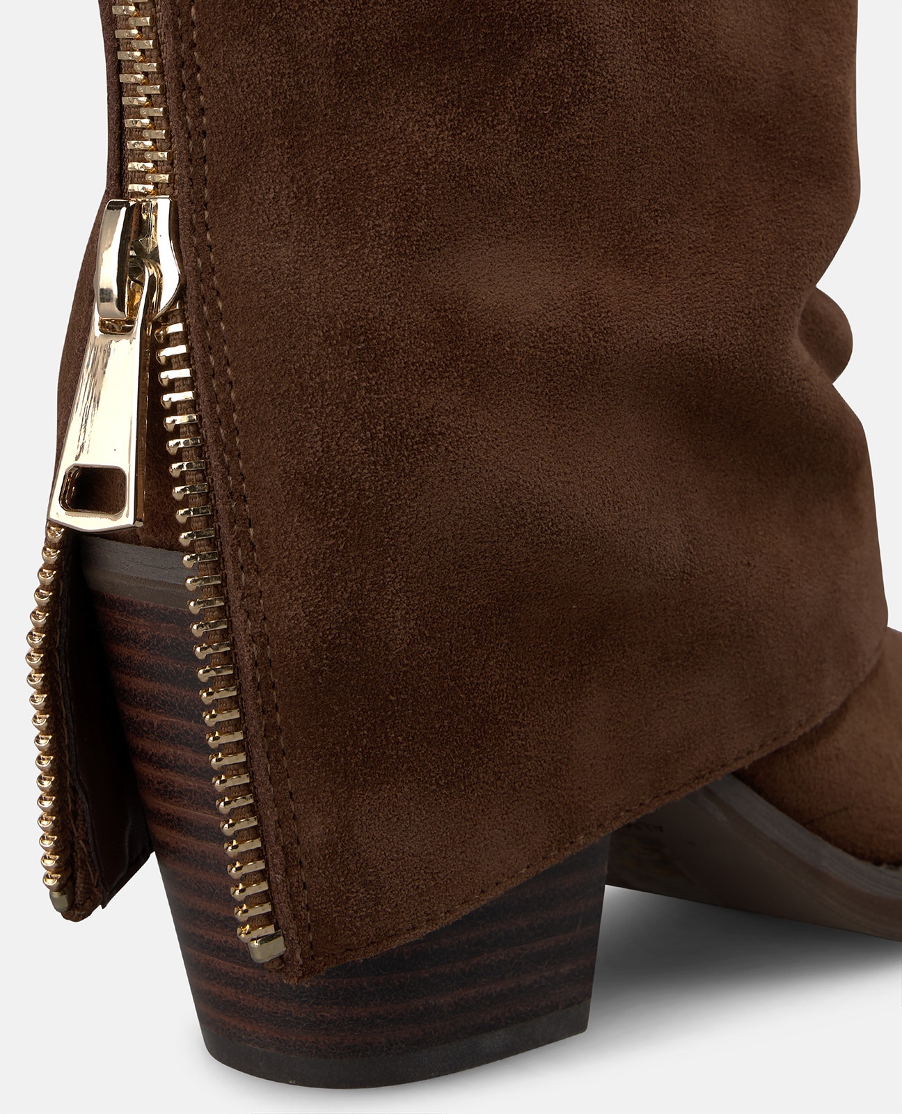 Botines cowboy de mujer en ante con cremallera trasera - Alma en Pena - Camel Camel-4