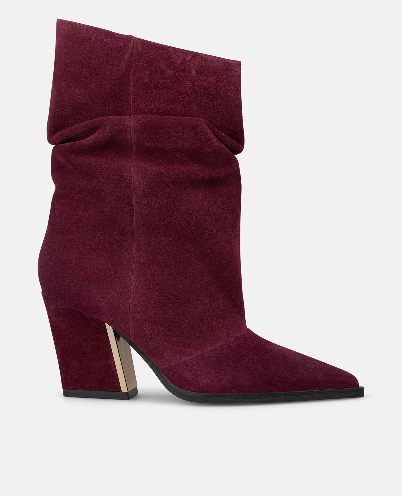 Botines básicos de mujer en ante con acabado en punta - Alma en Pena - Burdeos Burdeos-1