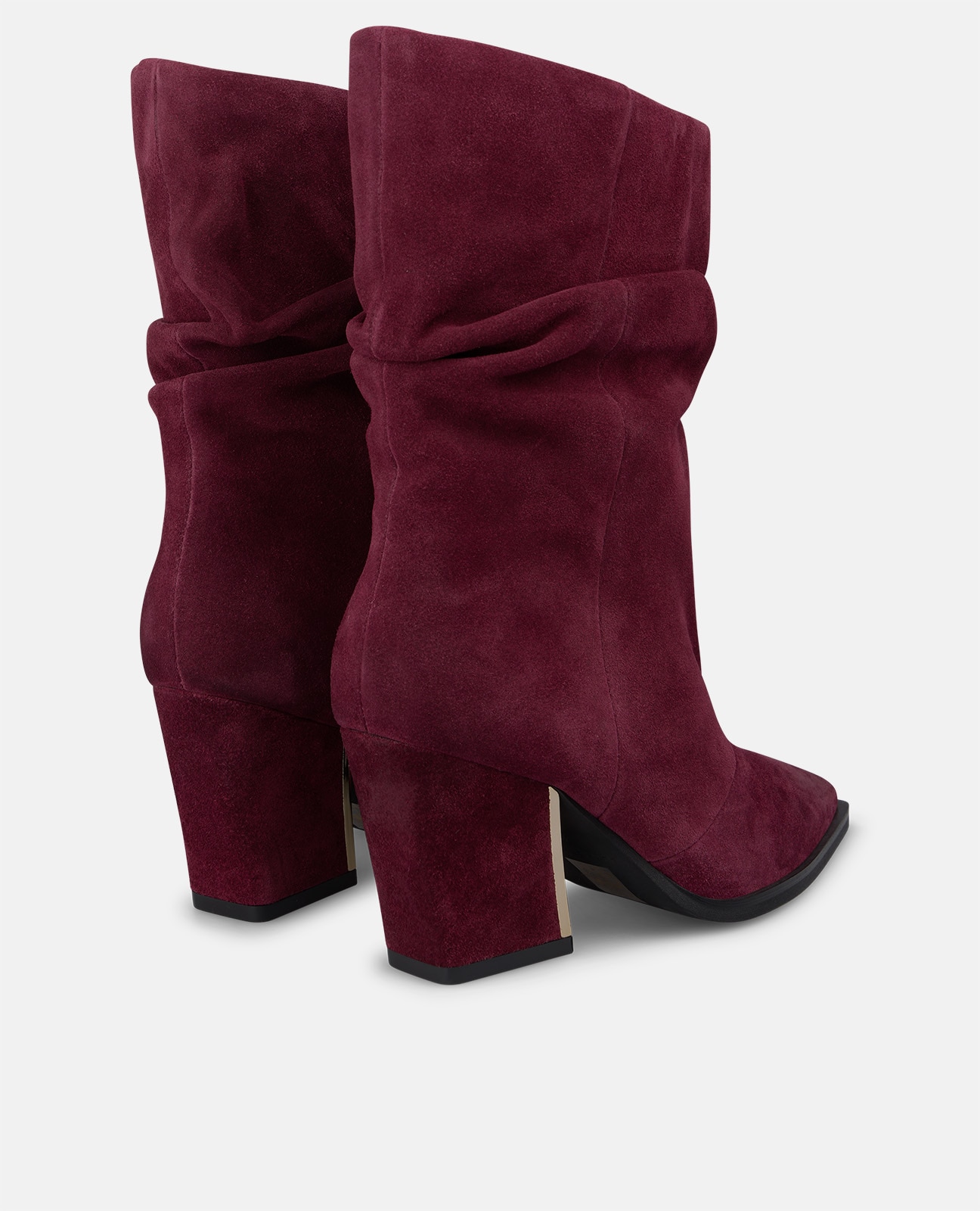 Botines básicos de mujer en ante con acabado en punta - Alma en Pena - Burdeos Burdeos-2