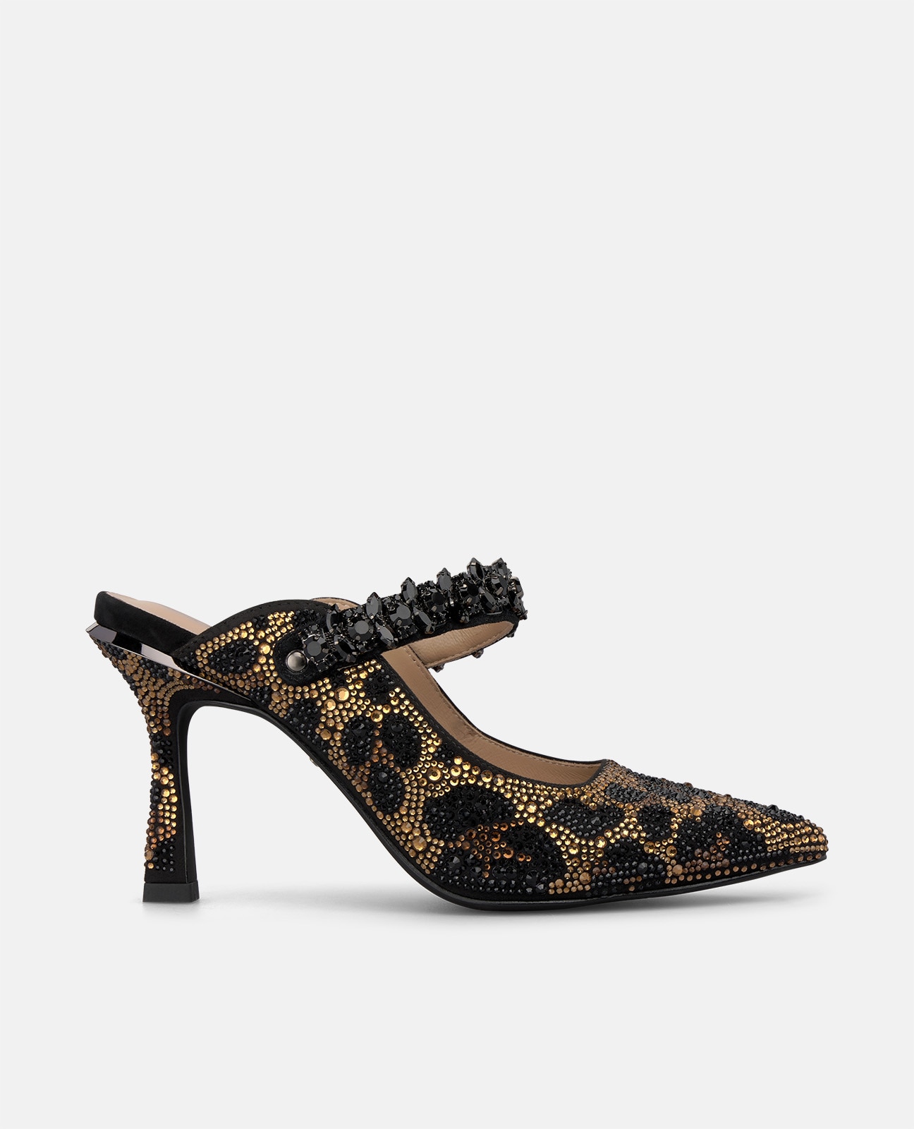Zapato de salón de mujer destalonado animal print - Alma en Pena - Negro Negro-1