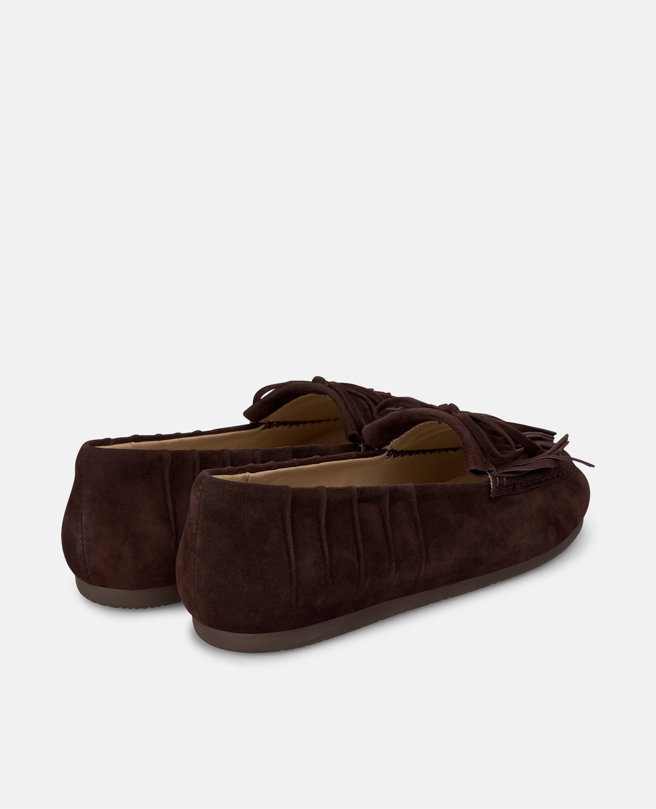 Mocasín plano de mujer en ante con flecos - Alma en Pena - Marrón Marrón-2
