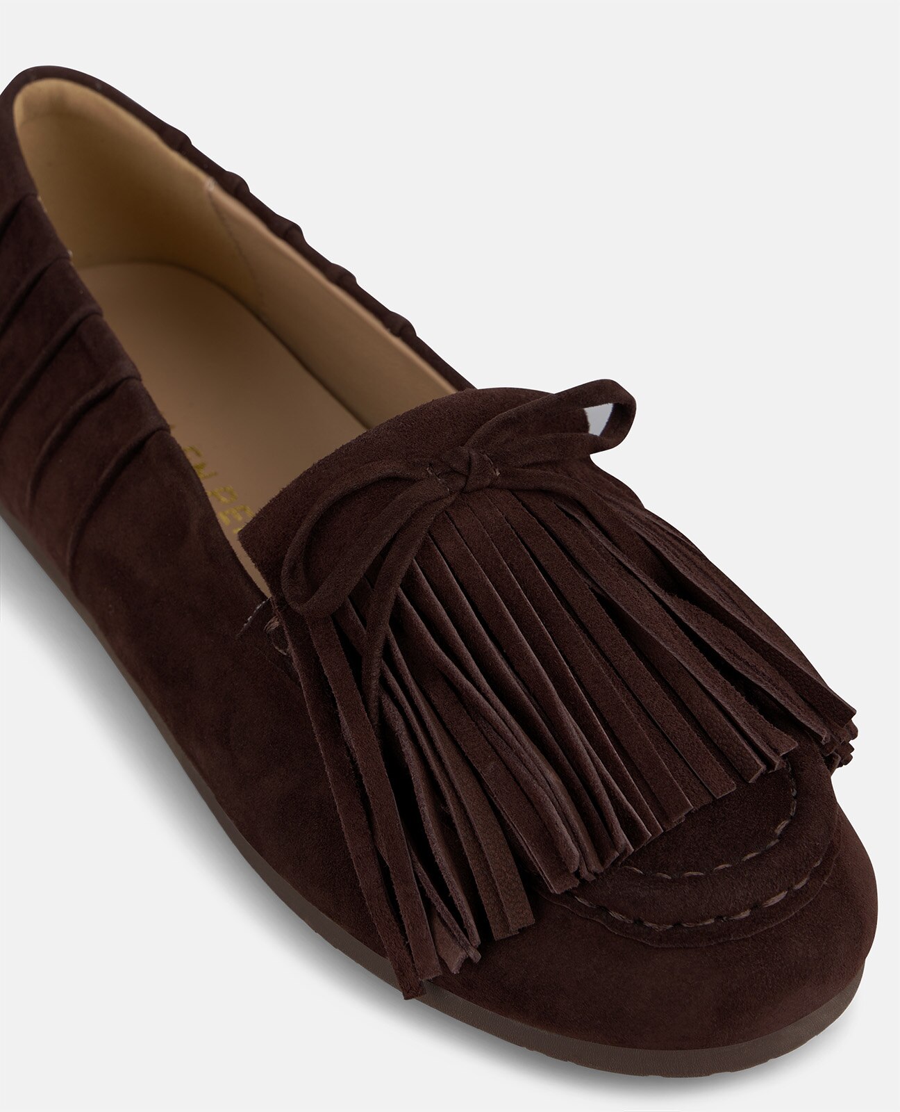 Mocasín plano de mujer en ante con flecos - Alma en Pena - Marrón Marrón-4