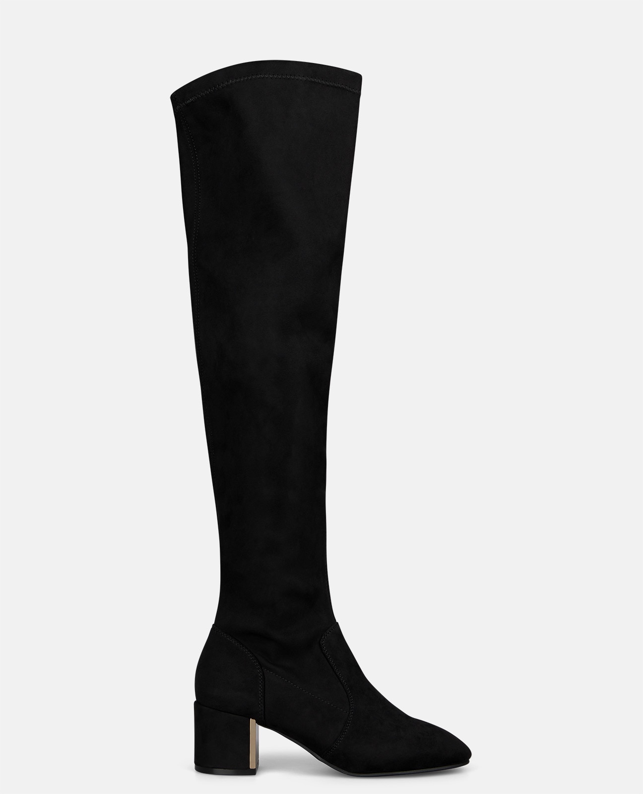Botas básicas de mujer caña alta con cierre cremallera - Negro Negro-1