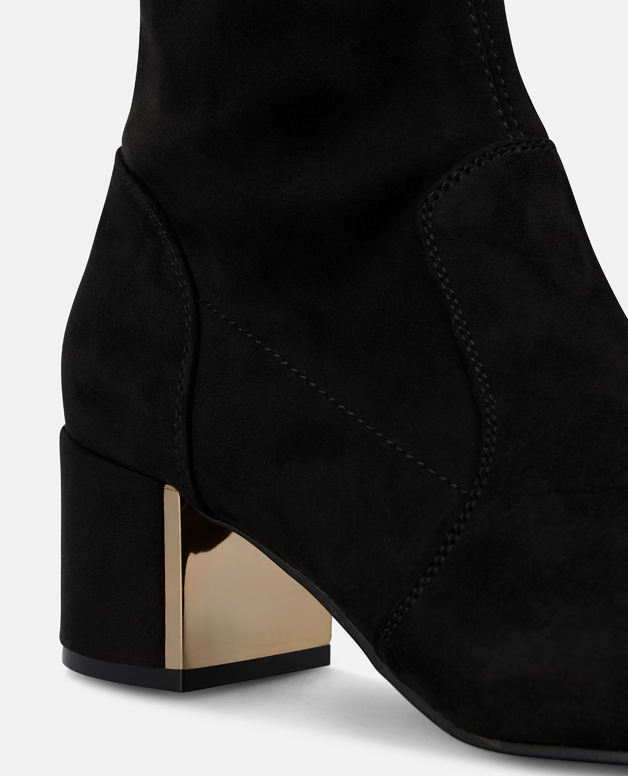 Botas básicas de mujer caña alta con cierre cremallera - Negro Negro-4