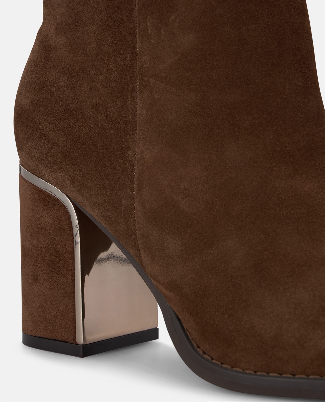 Botines básicos de mujer en ante con cierre de cremallera - Camel Camel-4