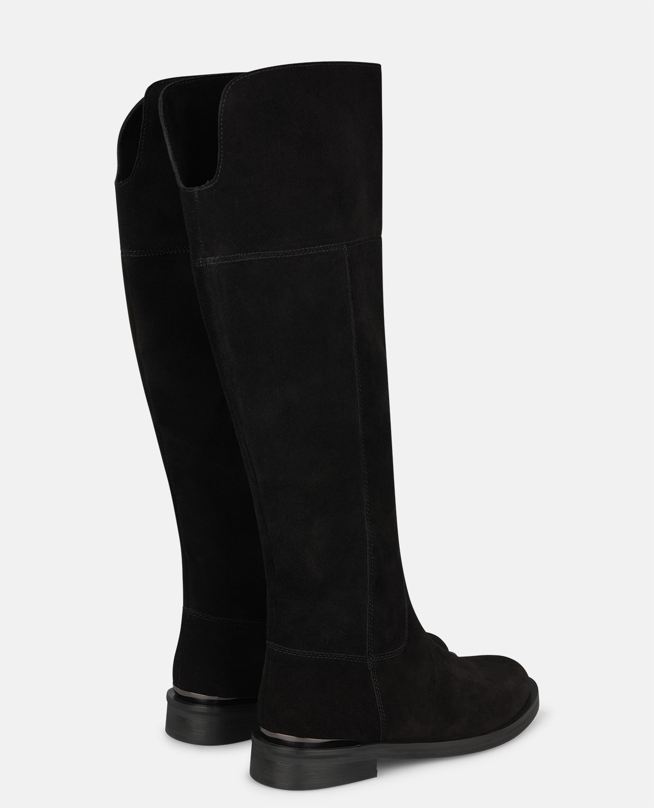 Botas básicas de mujer en ante con puntera redonda - Alma en Pena - Negro Negro-2